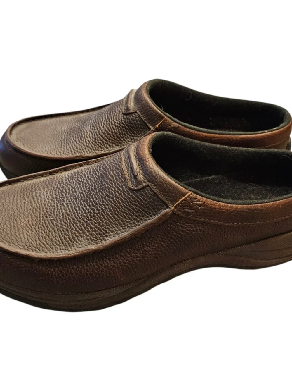 L.L Bean Shoes Mens 11M Comfort Slides Brown Leather Slip On 268224